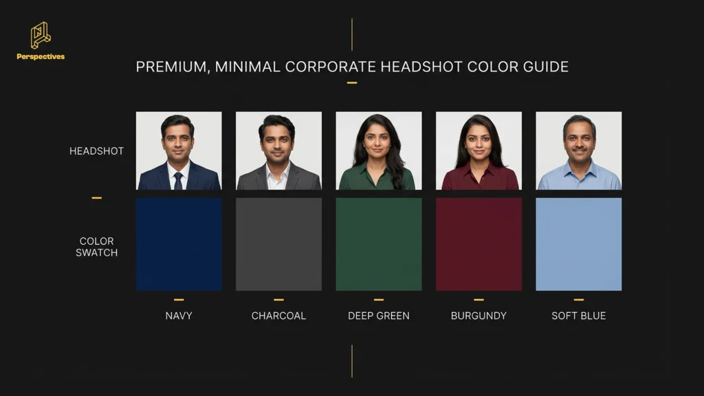 Recommended color palette for corporate headshots and executive portraits