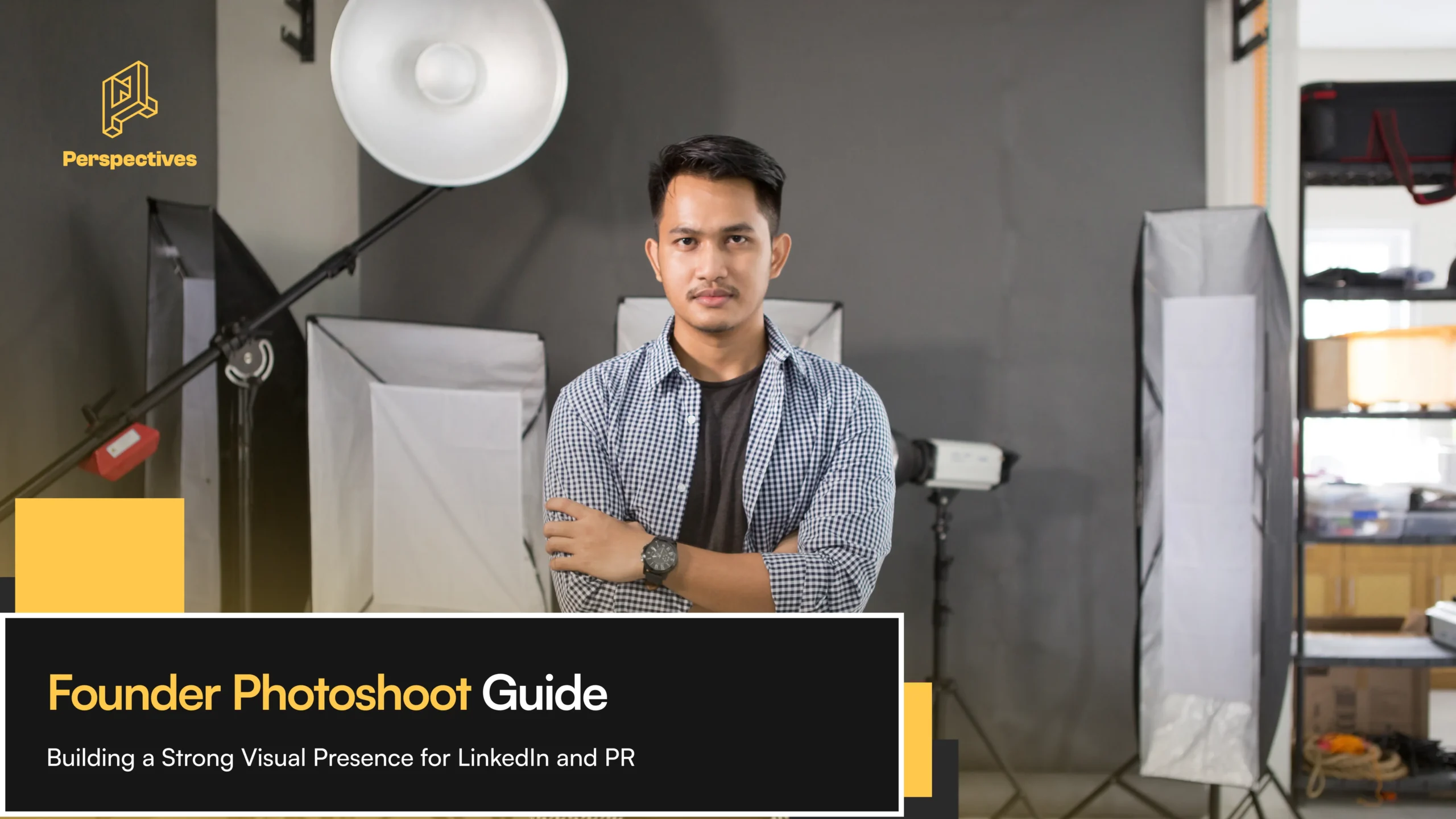 Founder photoshoot session in progress with professional studio lighting in Bangalore