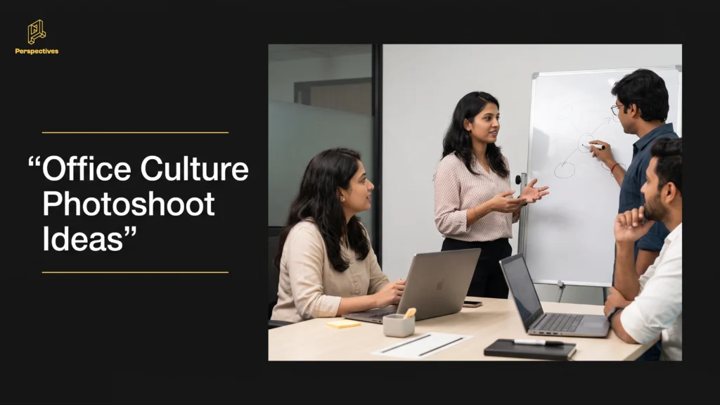 Comparison of posed and authentic team photoshoot styles in a workplace